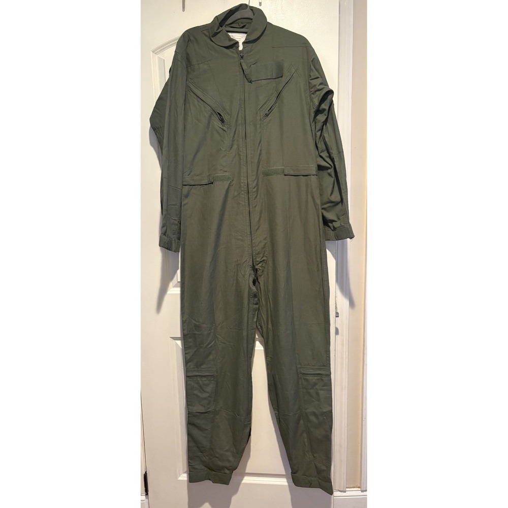 Coveralls Chemical Defense Mens Dark Green Size 42L Nomex 92% P-140 3%